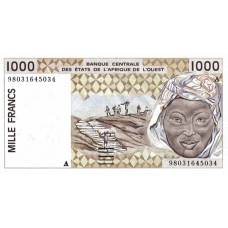 P111Ah Ivory Coast - 1000 Francs Year 1998